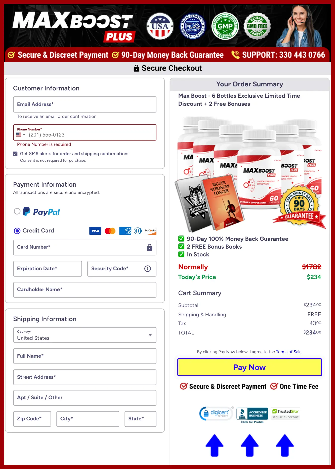 Max Boost Official Website Secure Order Page